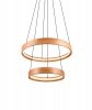 Lampa wisząca LED podwójny okrąg drewniana klasyczna nowoczesna ściemnialna LYNWOOD 355039130 Trio 